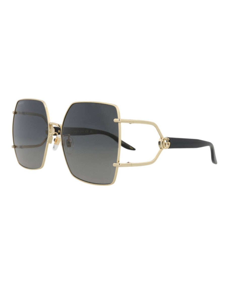 Gucci Square-Frame Metal Sunglasses