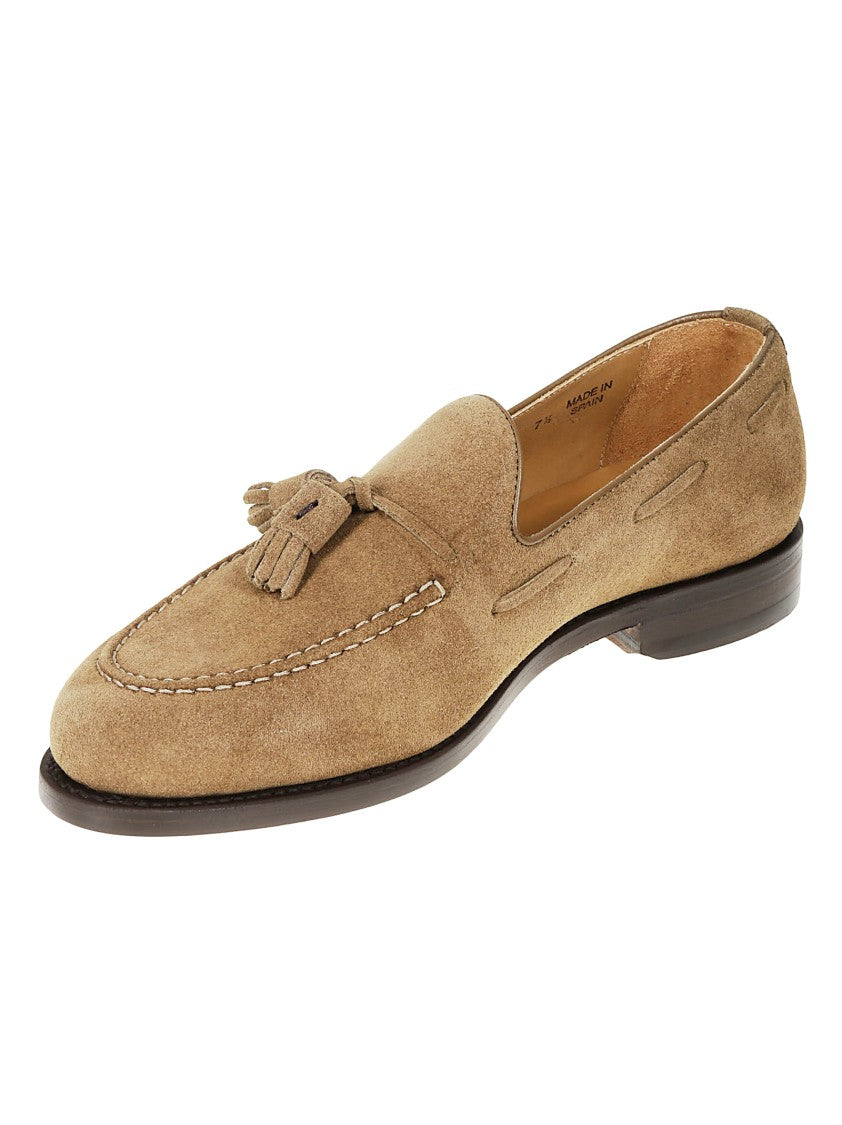Berwick Brown Suede Tassel Loafer With Decorative Beads