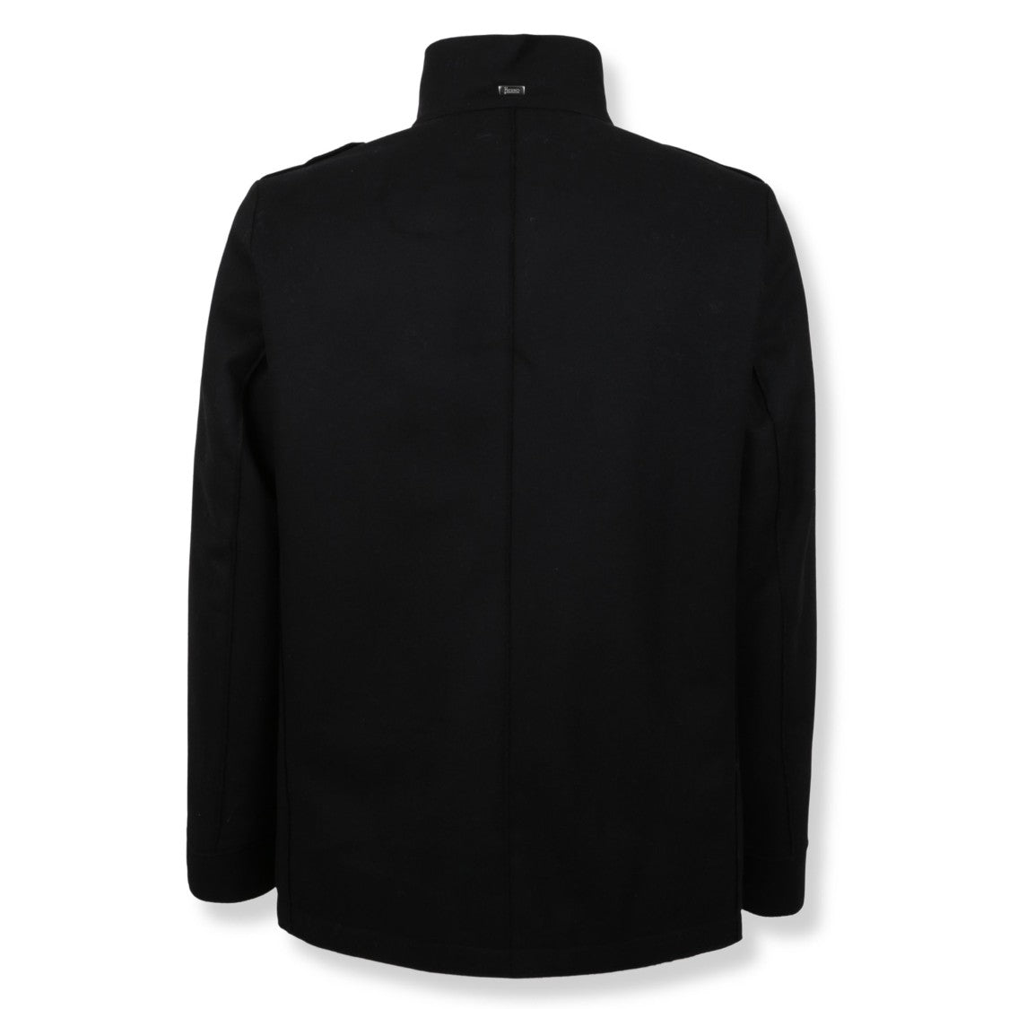 Herno Short Double-Breasted Peacoat With Wide Lapels