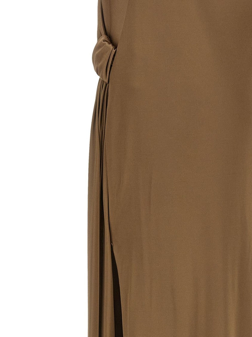 Elisabetta Franchi Floor-Length Maxi Dress With Gathered Waist