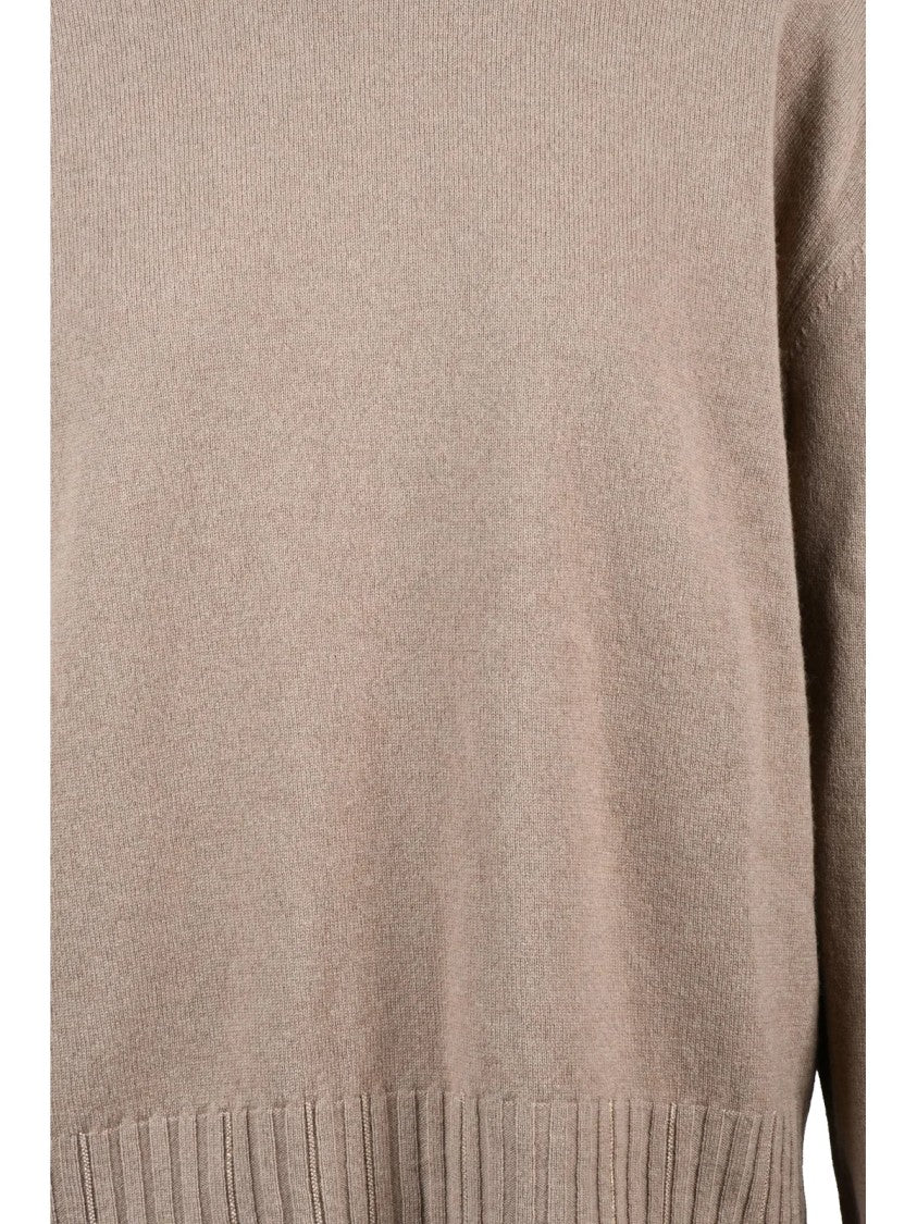 Fabiana Filippi Embroidered Crew Neck Pullover With Ribbed Detailing