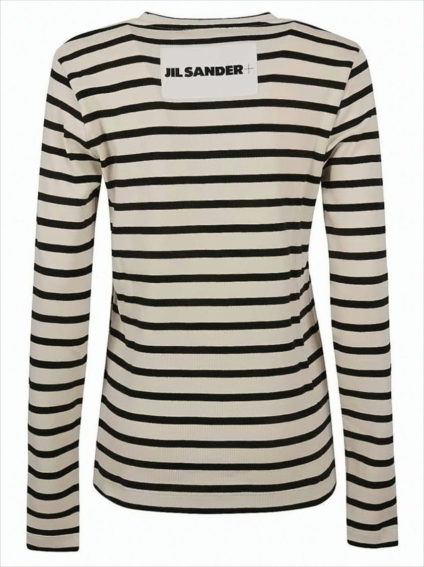 Jil Sander Fitted Long-Sleeved Top With Horizontal Stripes