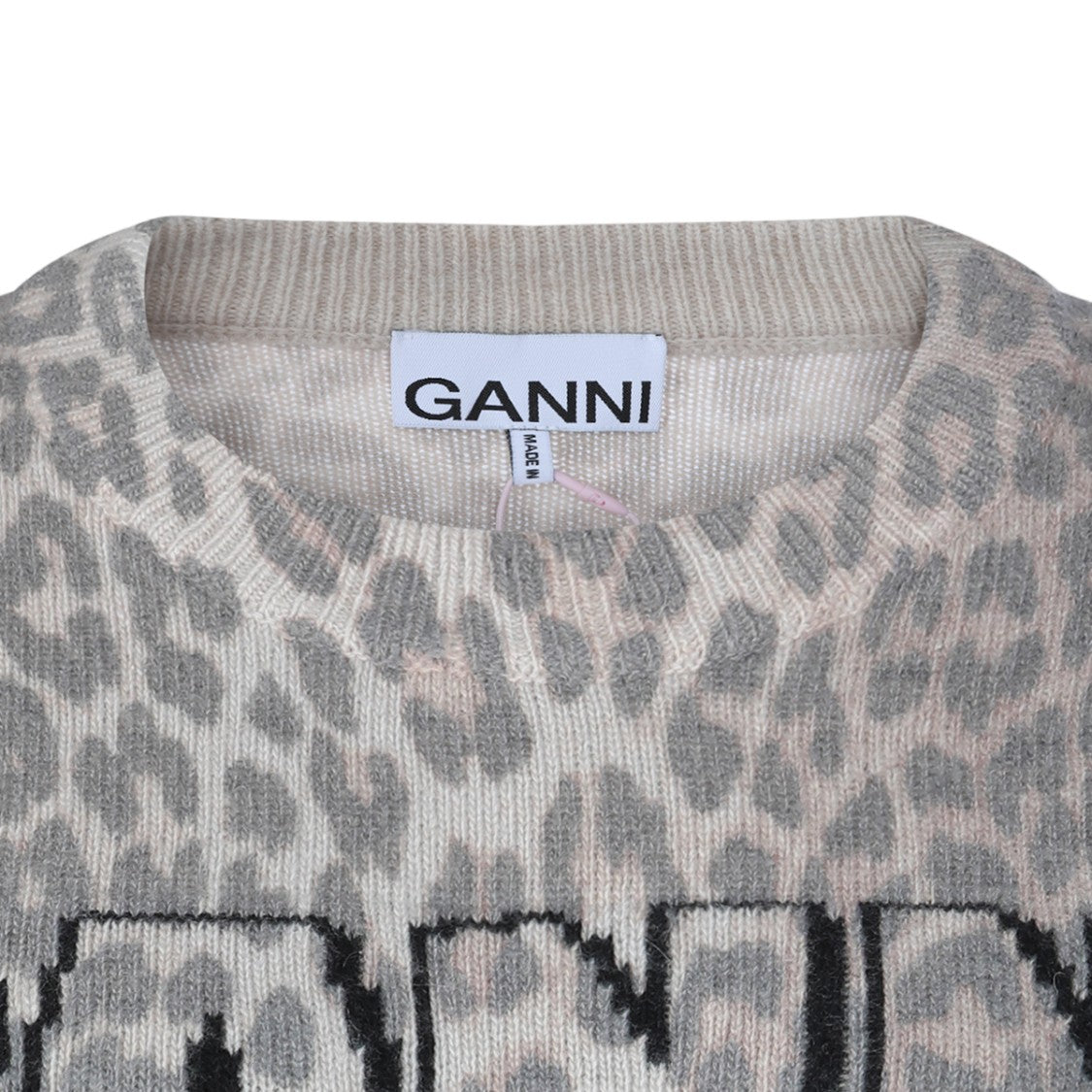 Ganni Leopard Print Knit Sweater