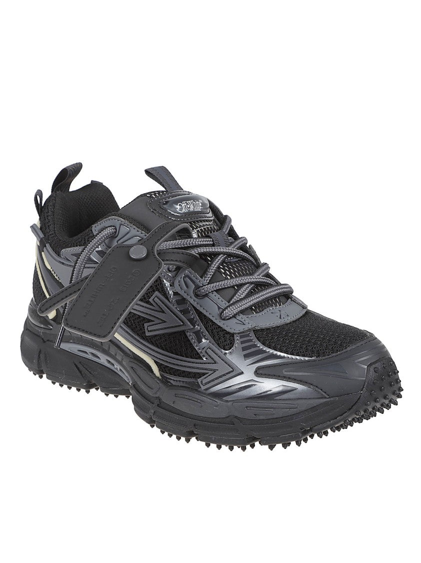 Off-White Sporty Black Sneakers With Mesh And Synthetic Overlays