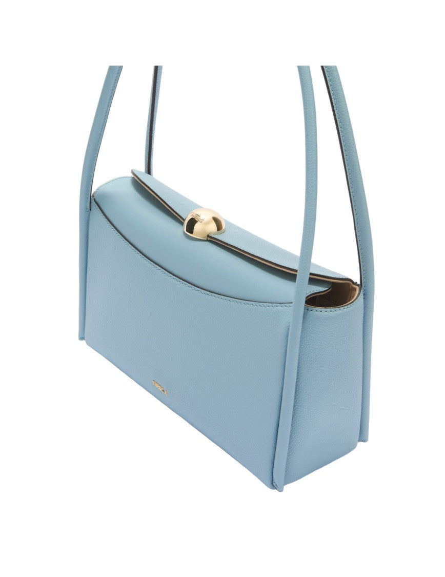Furla Nicole M Boston Leather Shoulder Bag, Sugar Paper