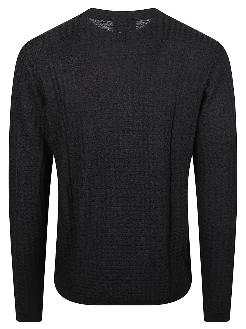 Emporio Armani Textured Knit Crewneck Sweater