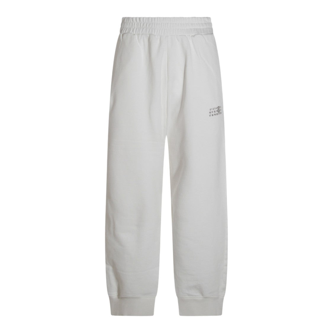 Mm6 By Maison Margiela Relaxed Fit White Trousers With Ribbed Cuffs