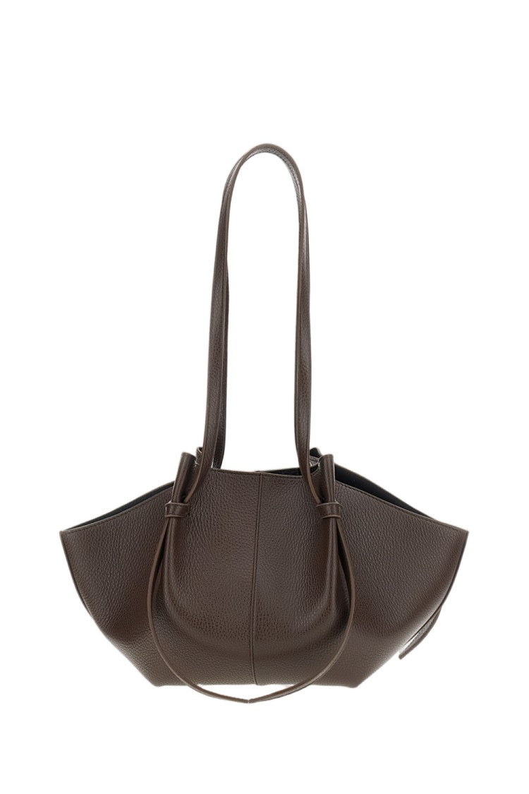 Yuzefi Brown Mochi Pebble Grain Leather Tote Bag