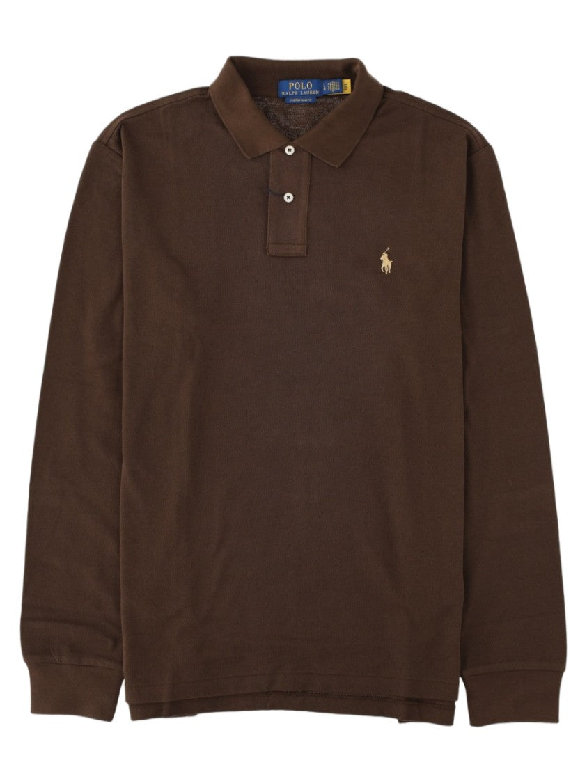 Polo Ralph Lauren Brown Long-Sleeve Cotton Polo Shirt