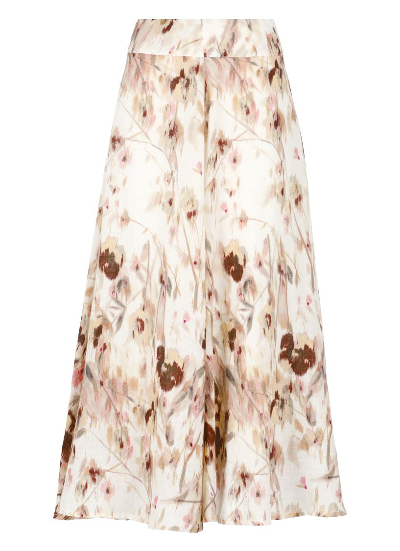 120% Lino White Cotton Skirt