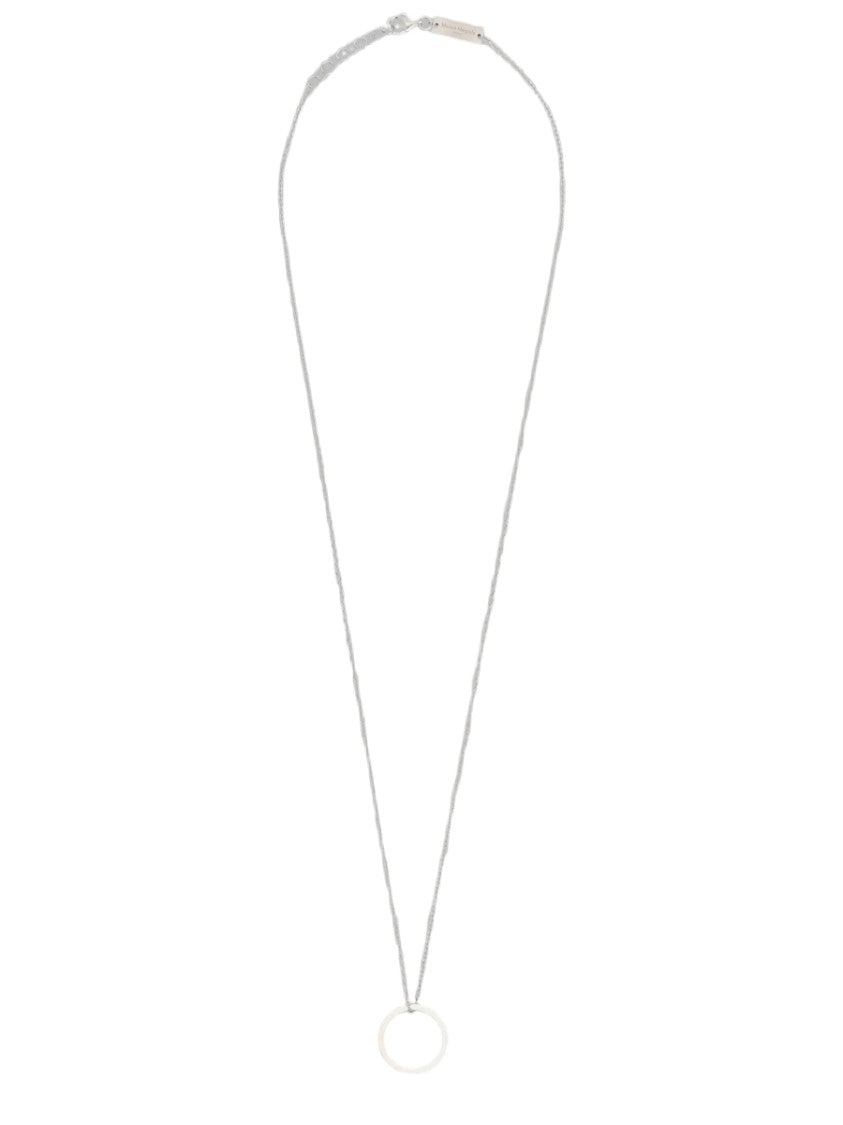 Maison Margiela Numeric Polished Circular Pendant Silver Necklace