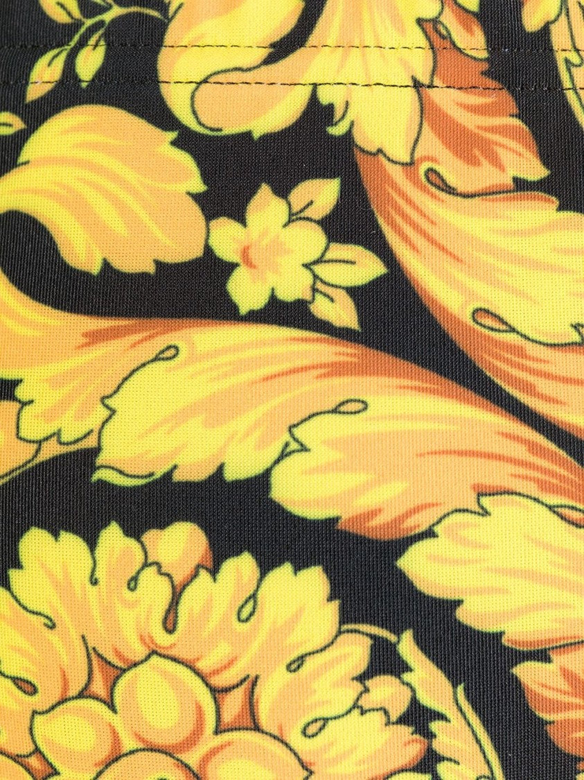 Versace Golden Barocco Print Elasticated Swim Shorts