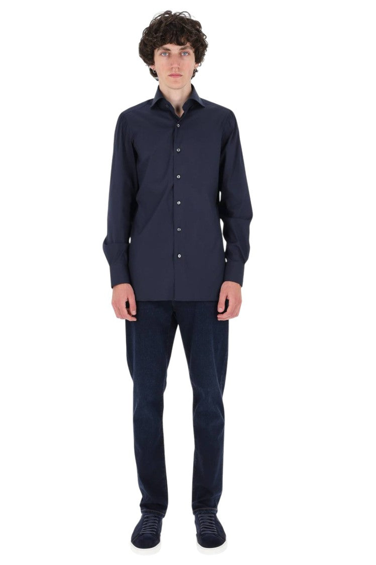 Finamore Napoli Poplin Stretch Cotton Shirt