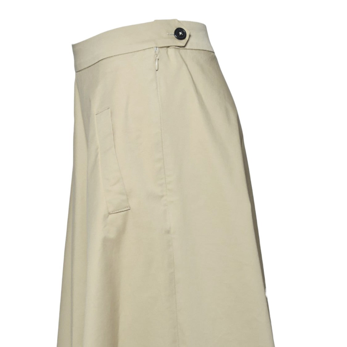 Room 52 Audrey Beige Cotton Midi Skirt
