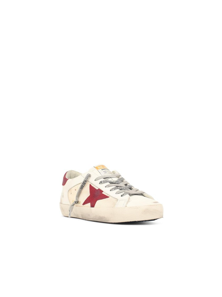 Golden Goose Beige Super Star Leather-Blend Sneakers