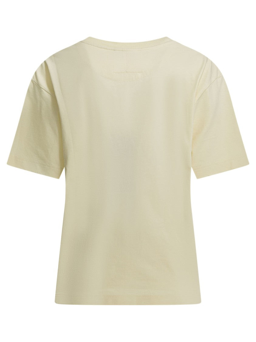 Alexander Mcqueen Boxy White Cotton T-Shirt With Stylized Logo