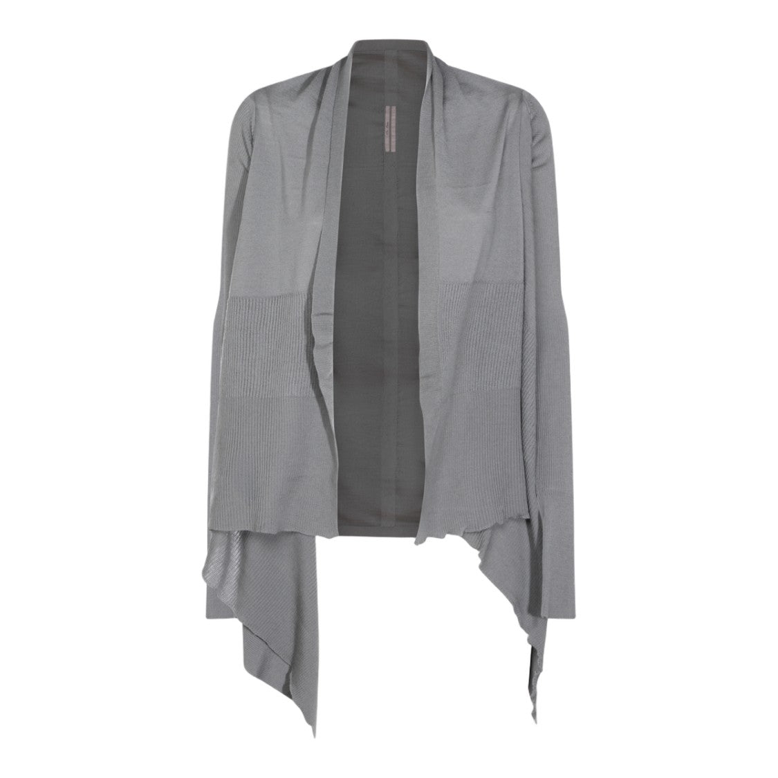 Rick Owens Draped Open Front Sweater With Asymmetrical Hem