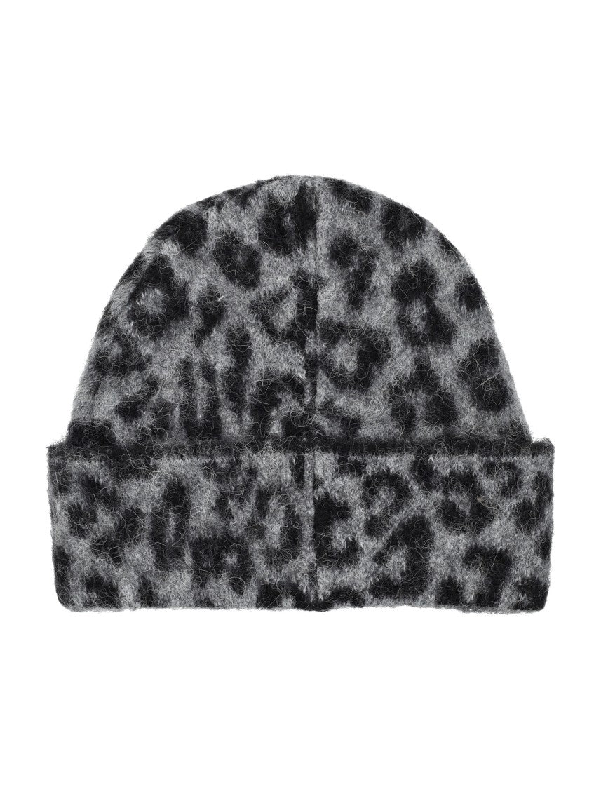Anine Bing Elia Alpaca-Wool Beanie Grey Leopard Pattern