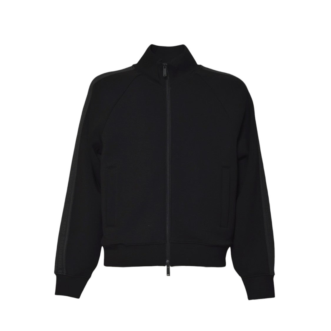Dsquared2 Zip-Up Black Sweater With High Collar