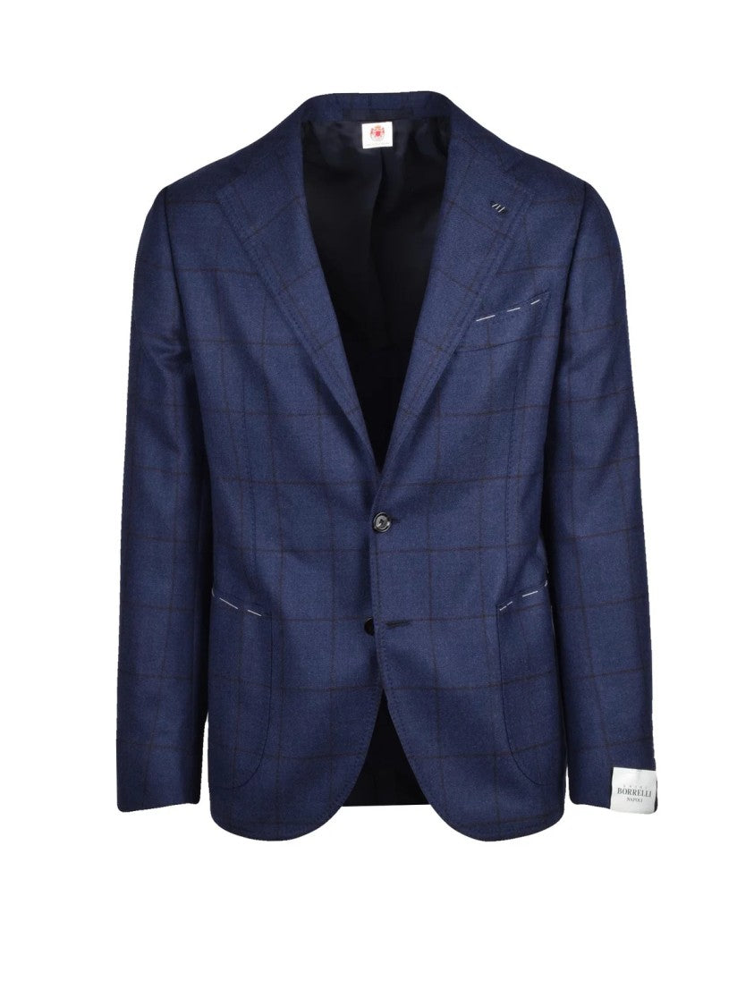 Luigi Borrelli Napoli Rounded Cashmere Jacket With Subtle Checkered Patterns
