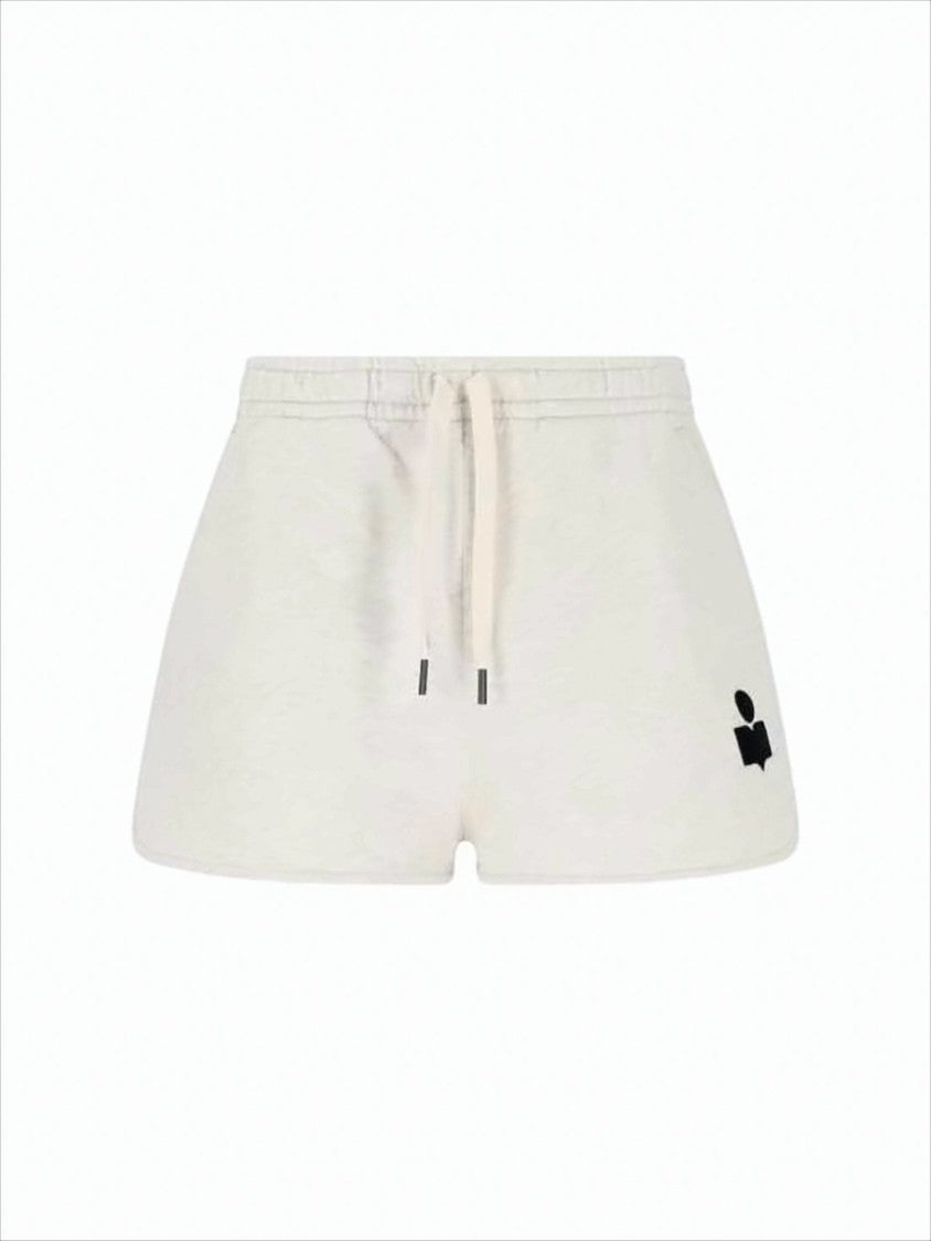 Isabel Marant Heathered Fabric Shorts With Drawstring And Logo Detail