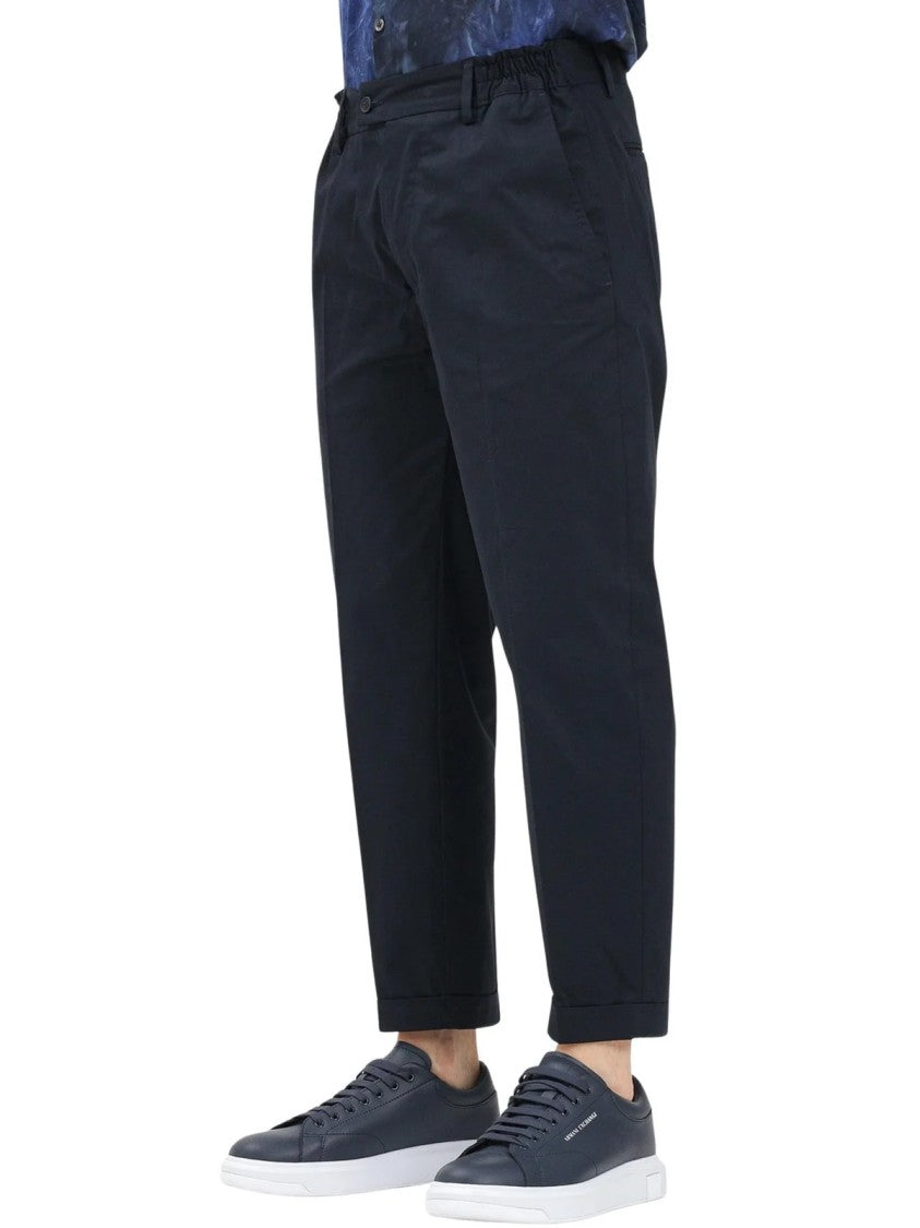 Yes London Straight-Leg Stretch Trousers - Blue