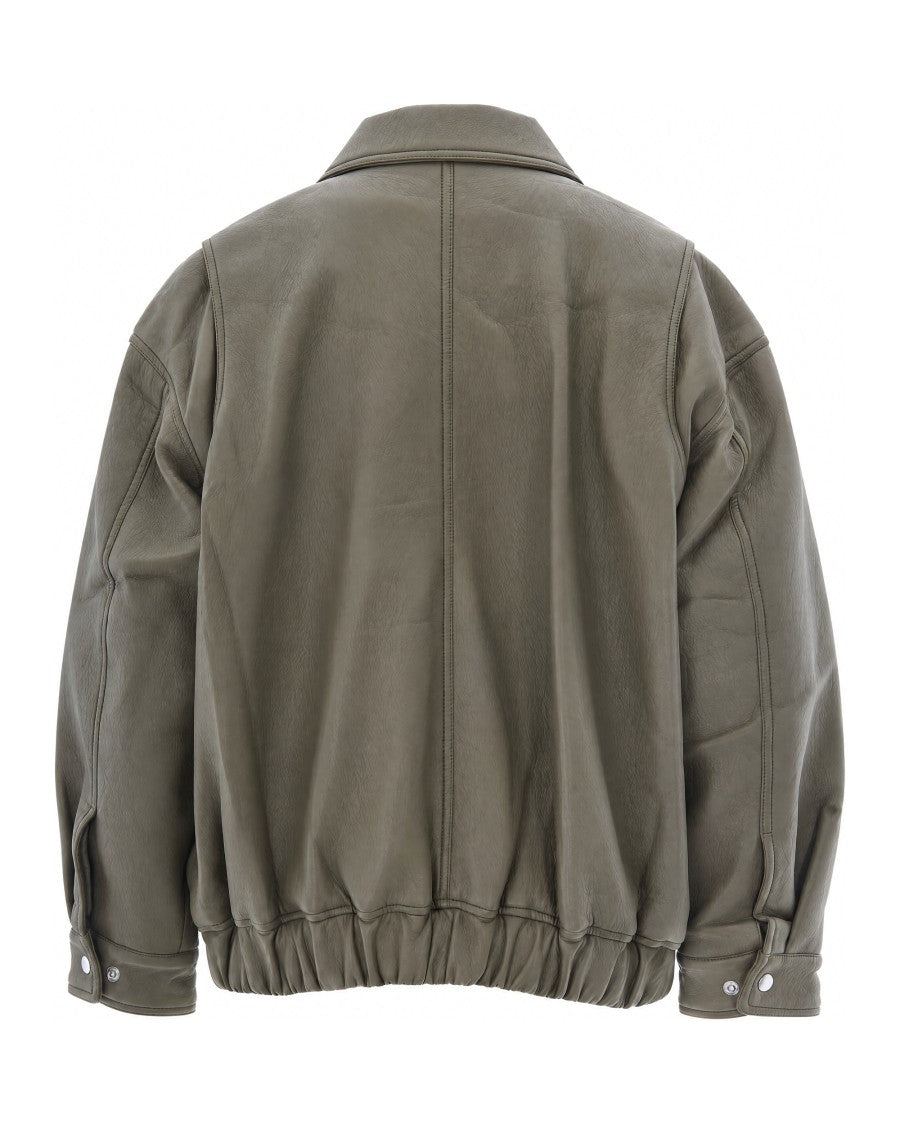 Agolde Dark Green Ona Gathered-Hem Jacket