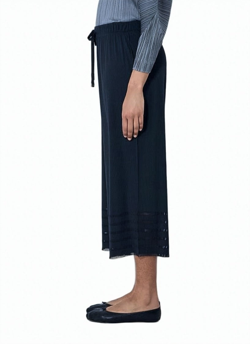Pleats Please Cropped Pleated Pants With Relaxed Fit