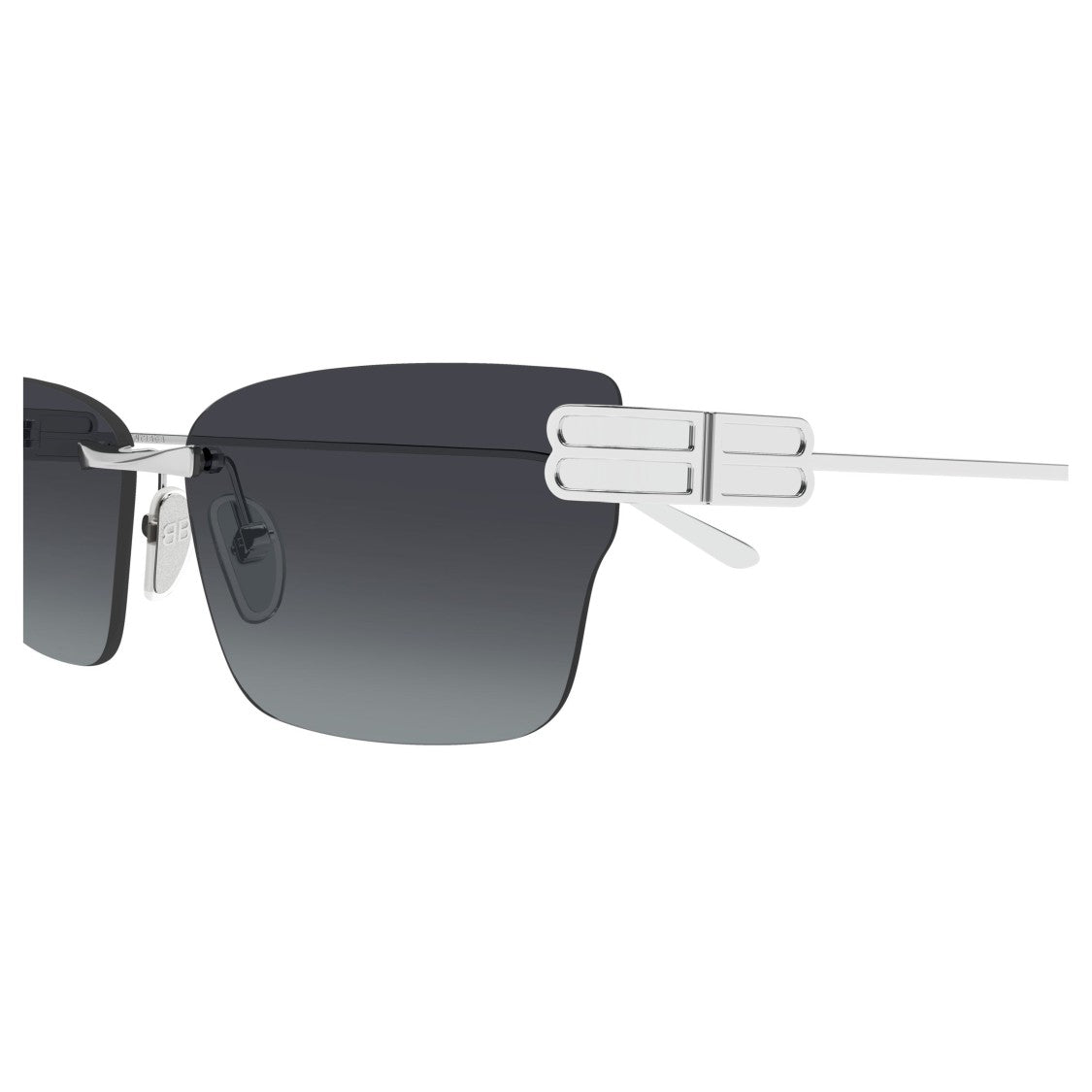 Balenciaga Rimless Sunglasses With Rectangular Gradient Lenses And Double-Bar Detail