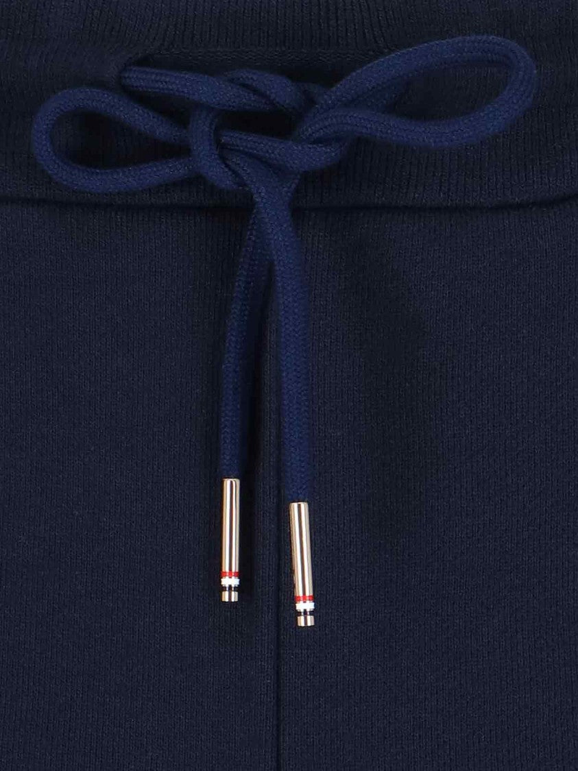 Thom Browne Casual Blue Cotton Pants With Elastic Waist