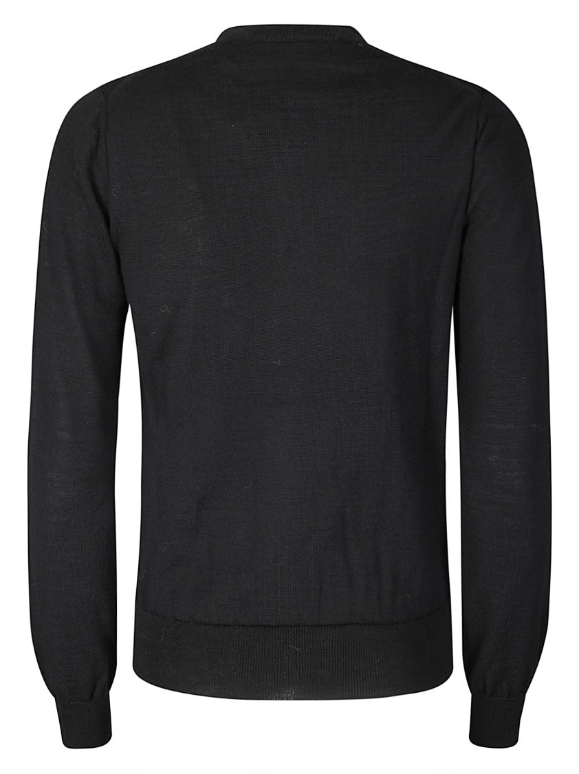 Comme Des Garçons Black Knit Cardigan With Contrasting Button Fastening