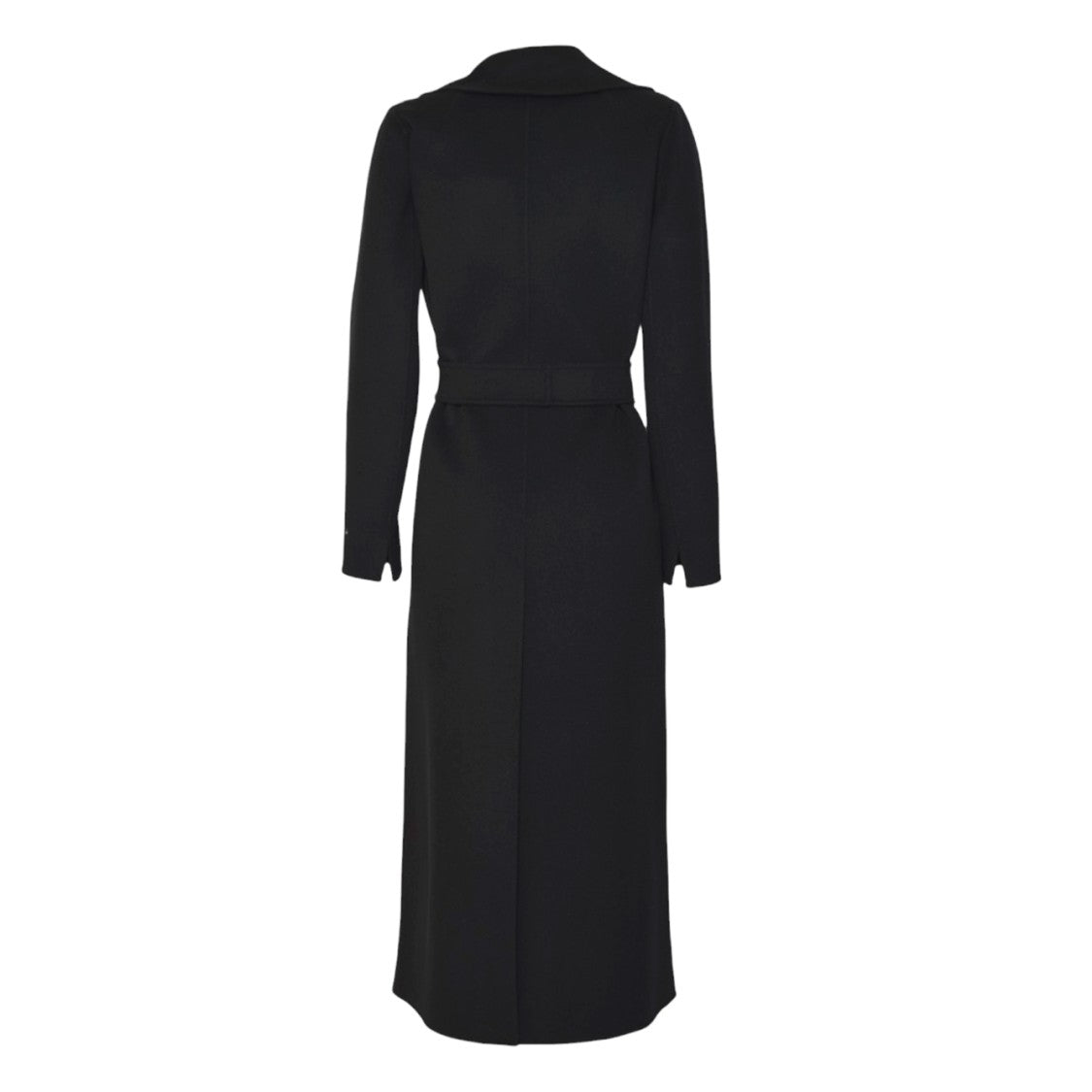 Max Mara Wrap Front Black Coat With Tailored Silhouette