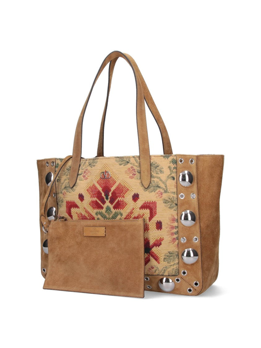 Valentino Garavani "Nellcôte" Medium Tote Bag – Brown