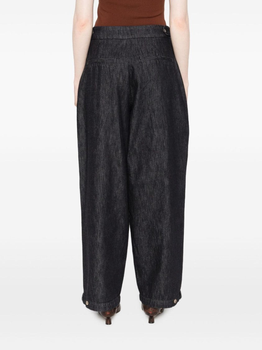 Yerse Wide-Leg Gray Trousers With High Waist