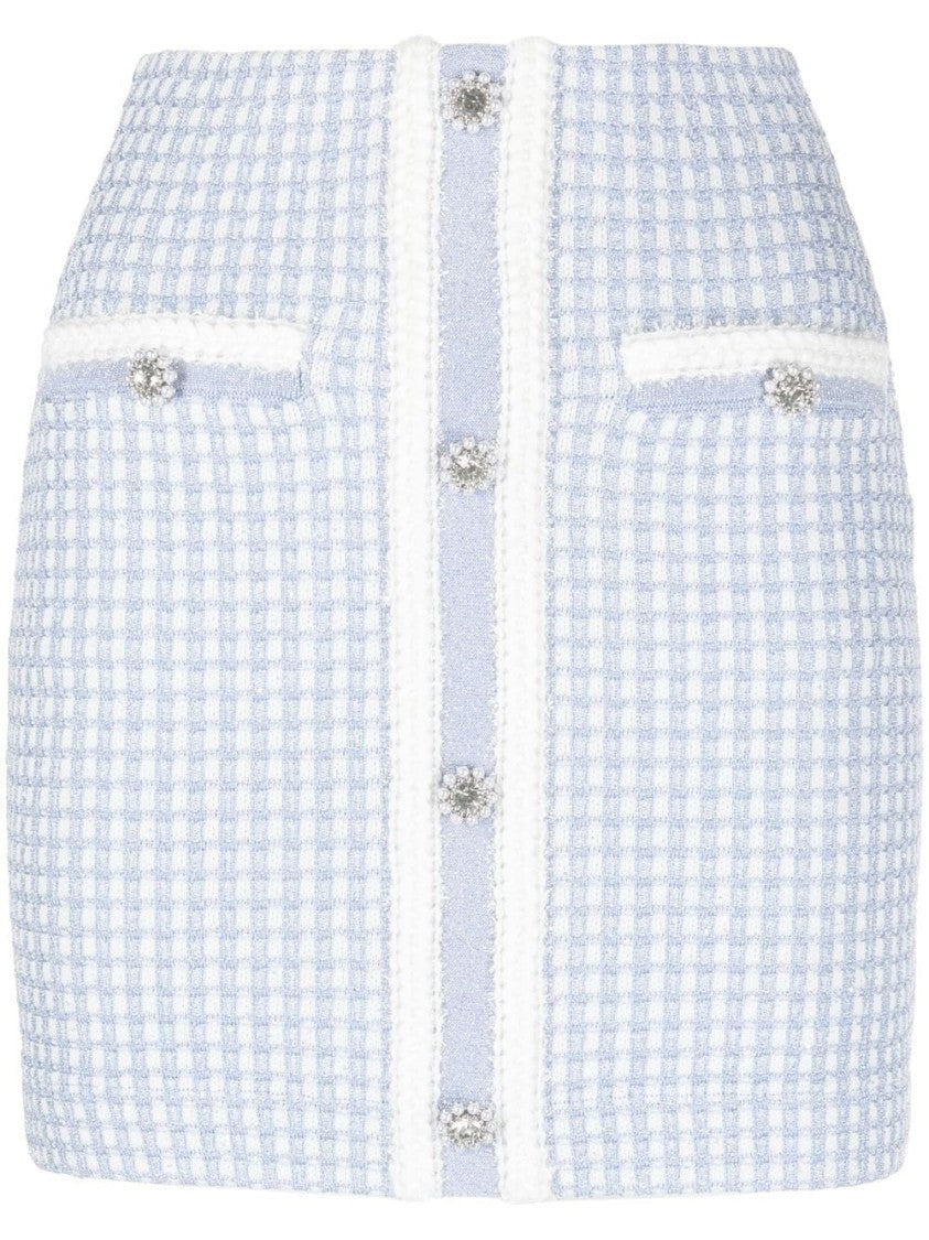 Self-Portrait Textured Lurex Finish Mini Skirt