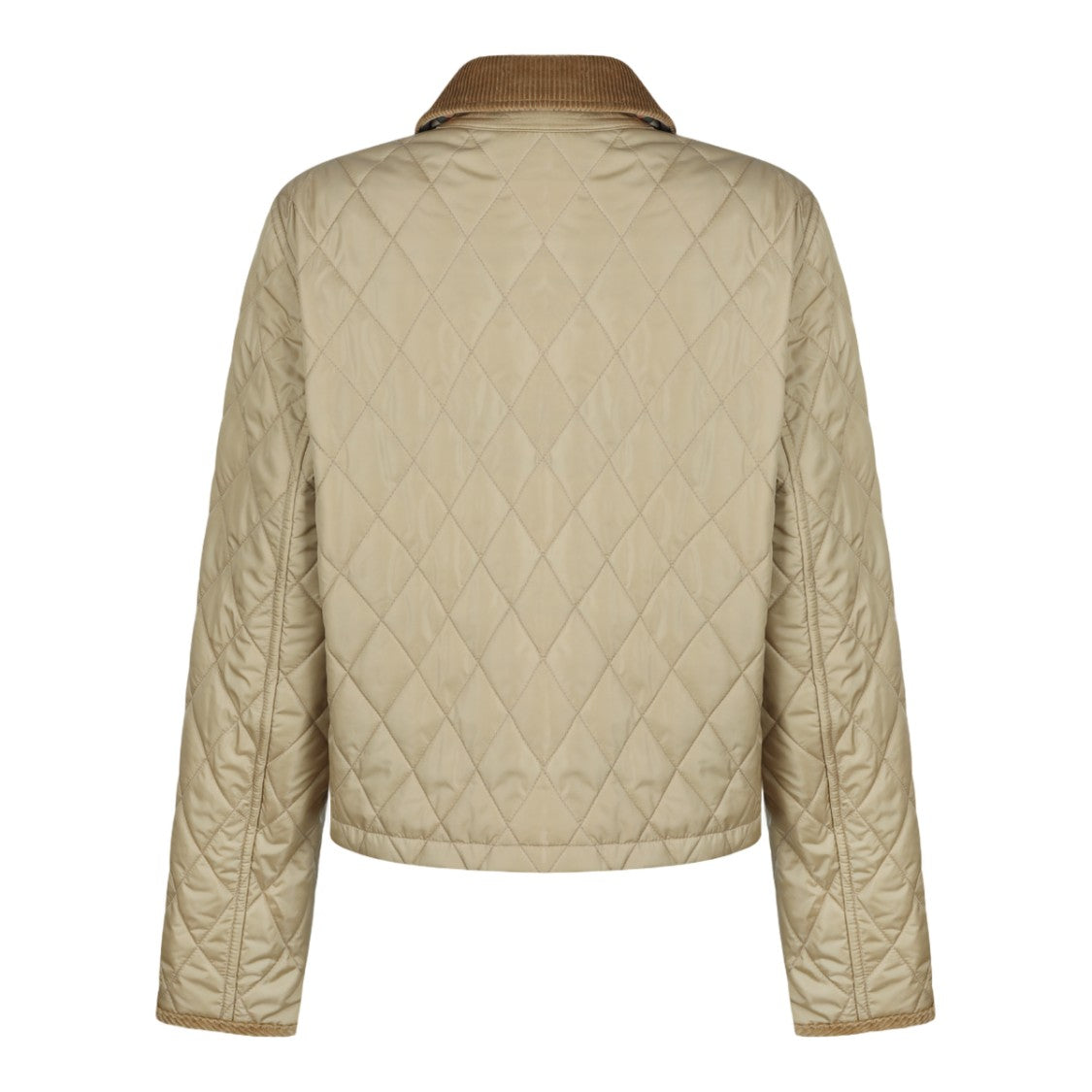 Burberry Quilted Jacket With Corduroy Collar And Trim