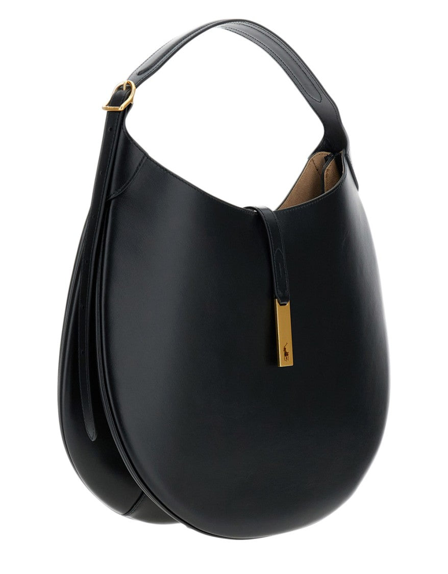 Polo Ralph Lauren Black Polo Id Hobo Bag
