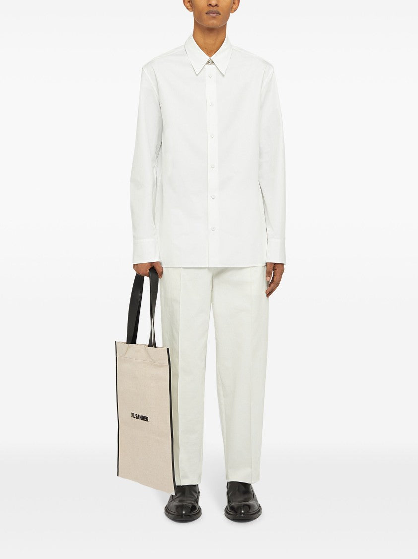 Jil Sander Beige Shopping Rectangular Canvas Tote