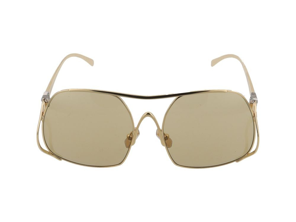 Miu Miu Oversized Double Bridge Gold-Tone Steel Sunglasses