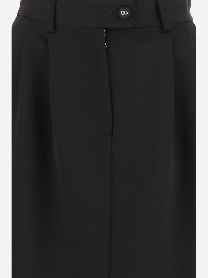 Dolce & Gabbana Wool Pencil Skirt Longuette