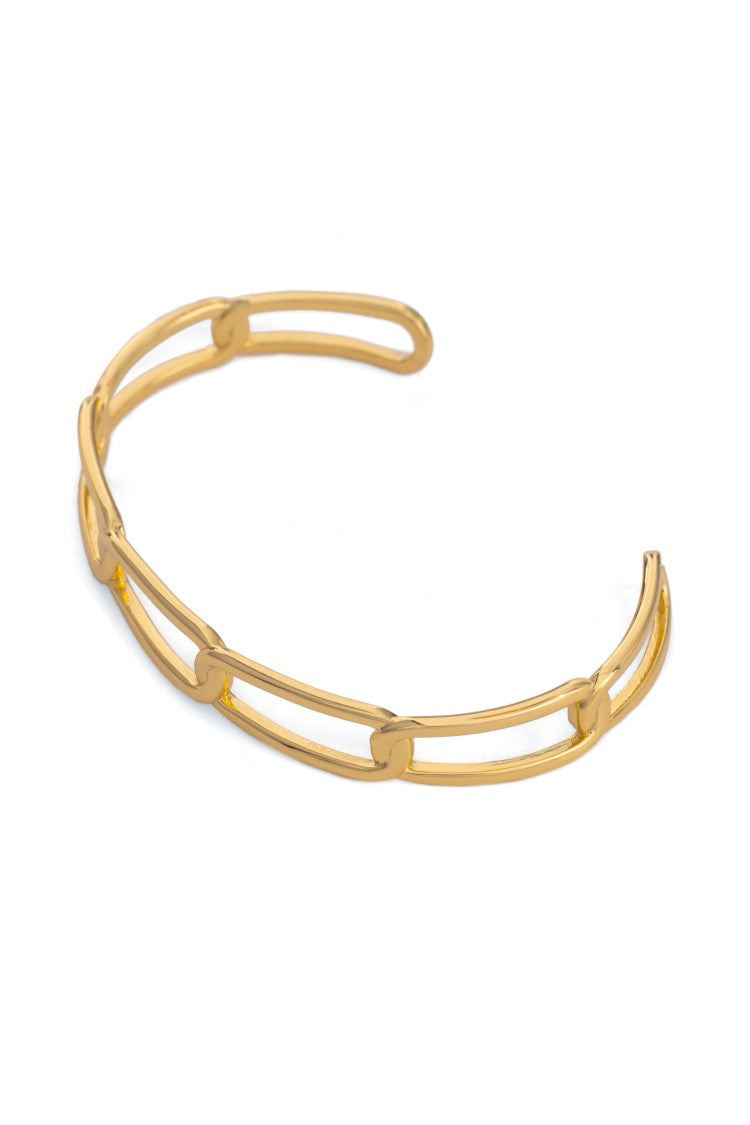 Federica Tosi Rigid Square 18K Gold Plated Brass Bracelet