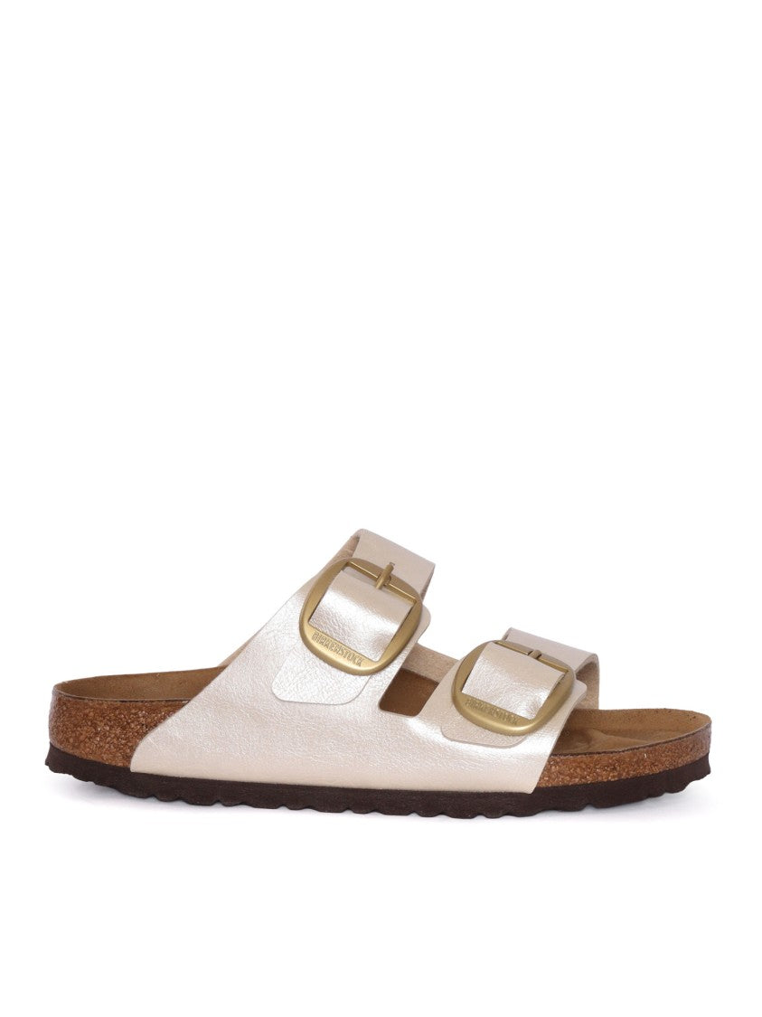 Birkenstock White Arizona Birko Flor Slide Sandal