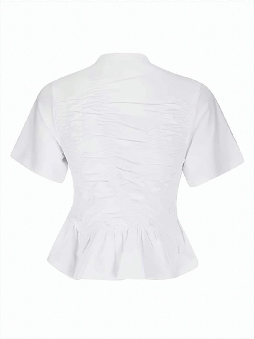 Cecilie Bahnsen Fitted Ruched Peplum Top