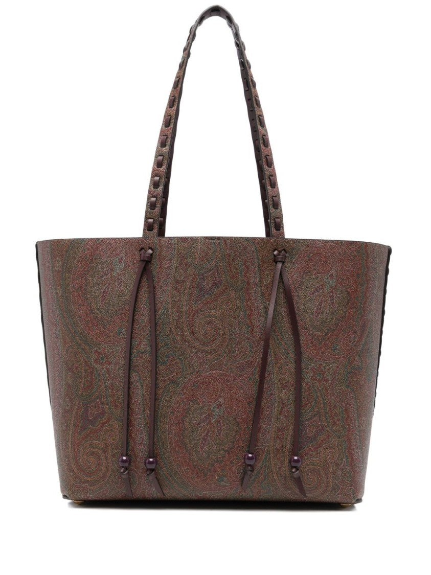 Etro Paisley Jacquard Brown Shopper Bag