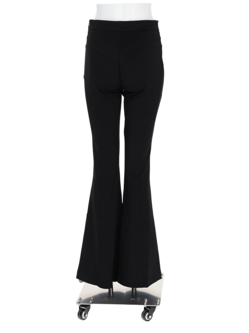 Versace Jeans Couture Flared Black Pants With Fitted Waist And Fluid Drape