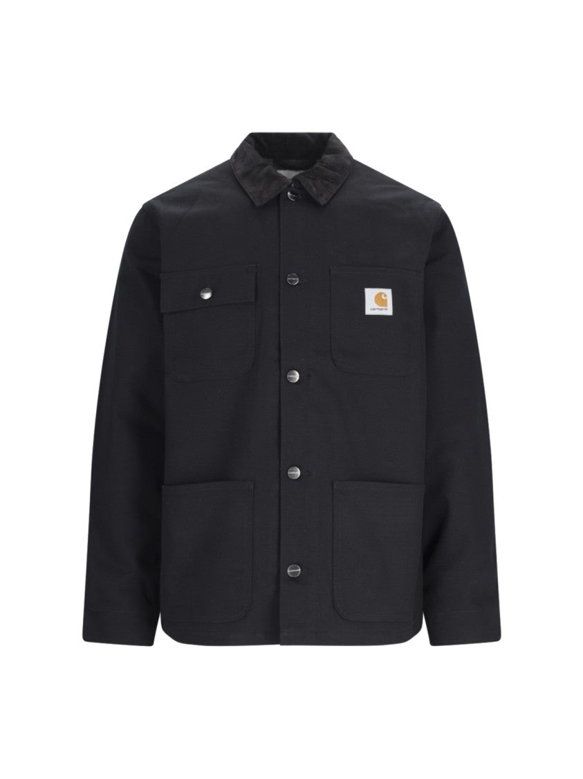 Carhartt Wip Black Michigan Waterproof Cotton Shirt Jacket