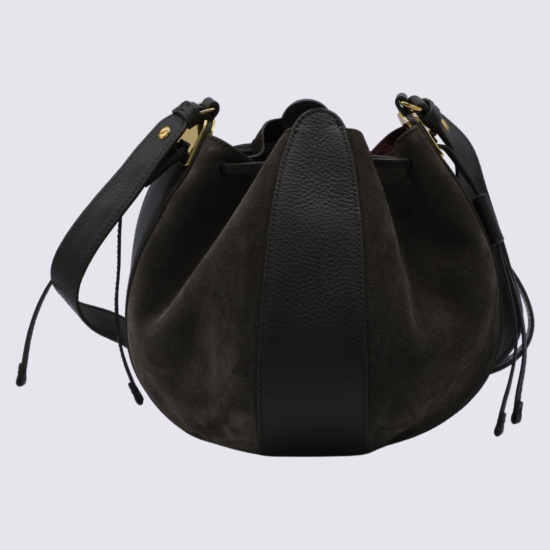 Coccinelle Rounded Bucket Bag With Suede Body