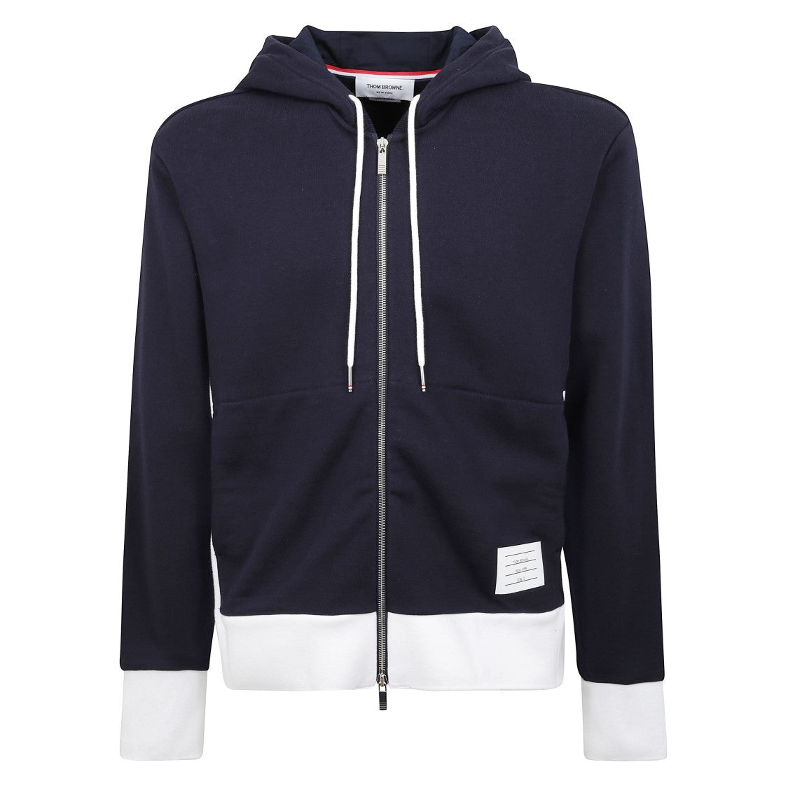 Thom Browne Contrast-Side Zip Hoodie