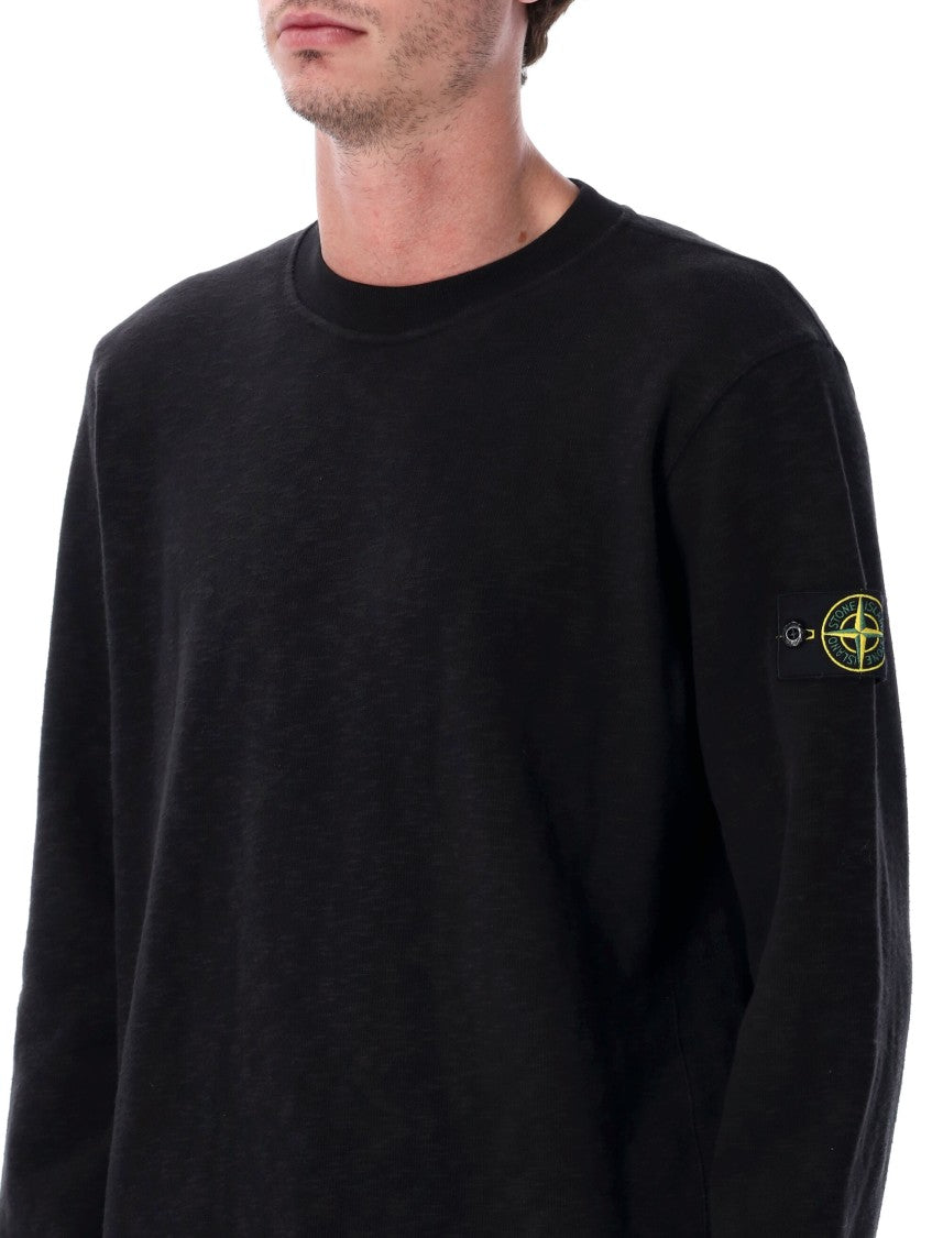 Stone Island Textured Cotton Crew Neck Sweatshirt