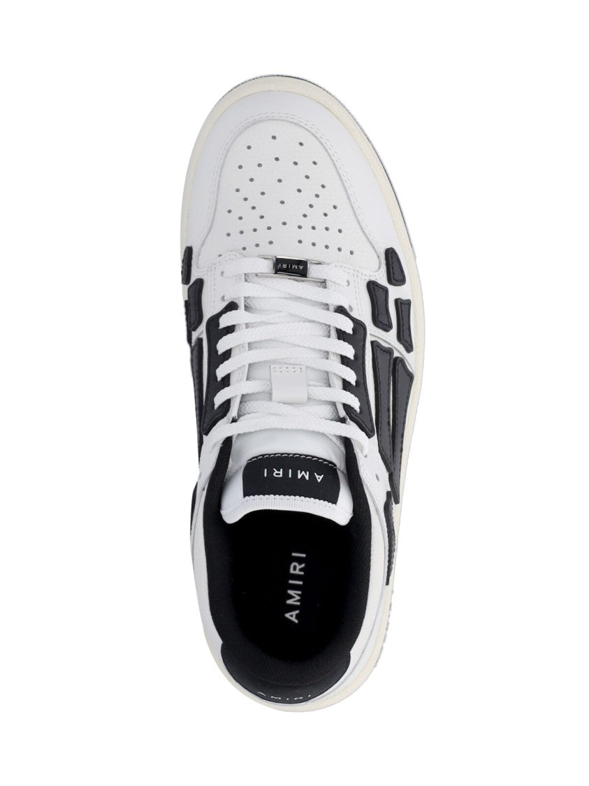 Amiri Skel White Leather Enameled Metal Logo Sneakers